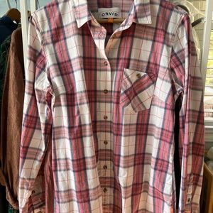 Orvis Pink Plaid Button Down